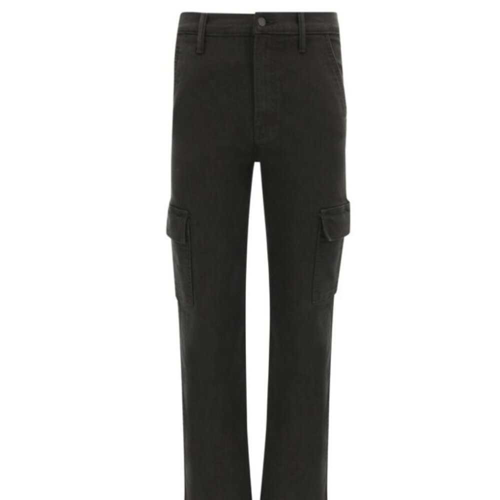 Mother Jeans Womens 27 The Straight Up Rambler Cargo Skimp in Pitch/Black